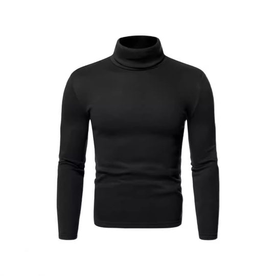 Herren Rollkragenpullover aus weichem Baumwollmix mit körperbetontem Schnitt Heidi-Mode