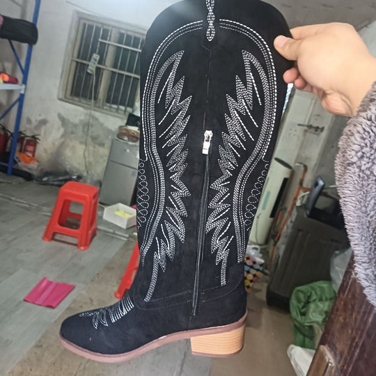 Damen Cowboystiefel mit eleganten Stickereien und hohem Komfort Heidi-Mode