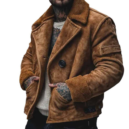 Herren lässige Wildlederjacke mit weichem Innenfutter Heidi-Mode