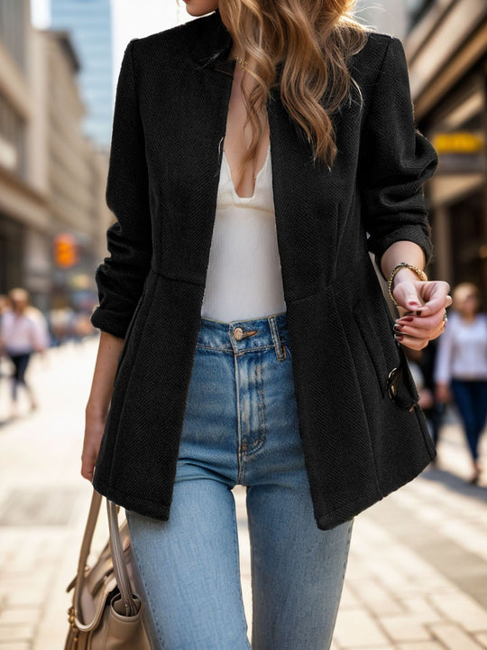 Damen eleganter Blazer mit Wabenstruktur und tailliertem Schnitt Heidi-Mode