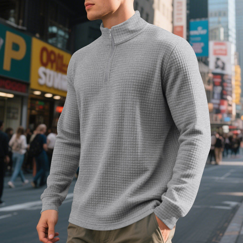 Herren bequemer Fleece-Hoodie mit hohem Kragen und praktischem Reißverschluss Heidi-Mode