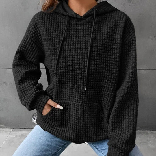 Damen Kapuzensweatshirt mit strukturiertem Design Heidi-Mode
