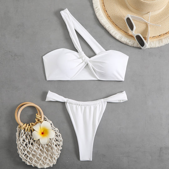 Femme One-Shoulder Gemusterter Bikini Set Heidi-Mode