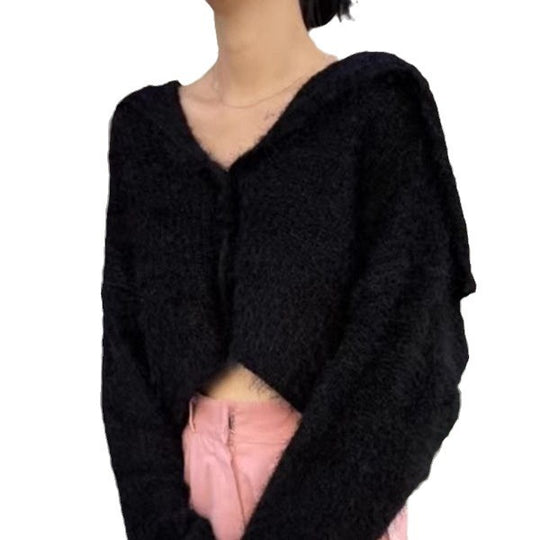 Damen lässiger Pullover mit tiefem V-Ausschnitt und strukturiertem Maschenmuster Heidi-Mode