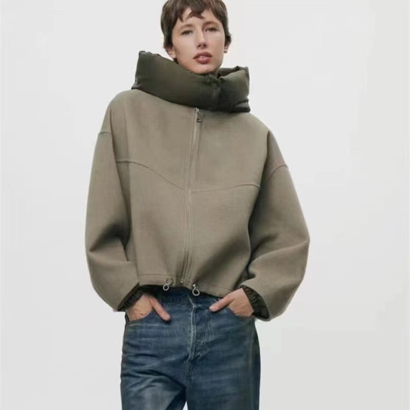 Damen Oversized Sweatjacke mit voluminösen Ärmeln und bequemen Taschen Heidi-Mode