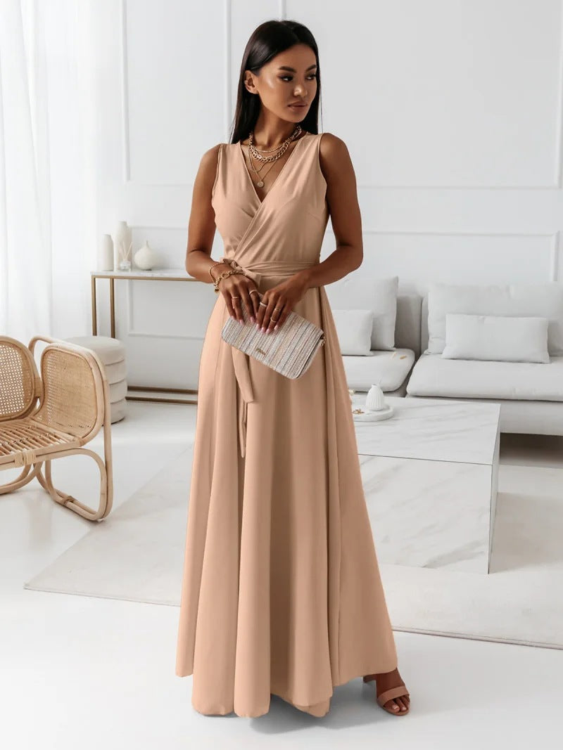 Damen Elegantes Wickelkleid mit verlängertem Saum Heidi-Mode