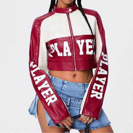 Damen cropped Jacke mit sportiven Akzenten Heidi-Mode