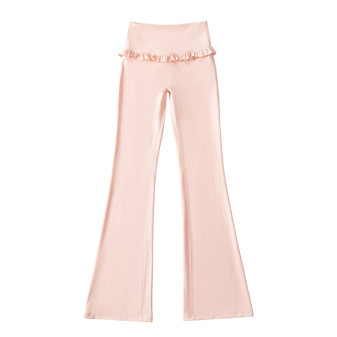 Damen Leggings mit Volantbund und figurformendem Schnitt Heidi-Mode