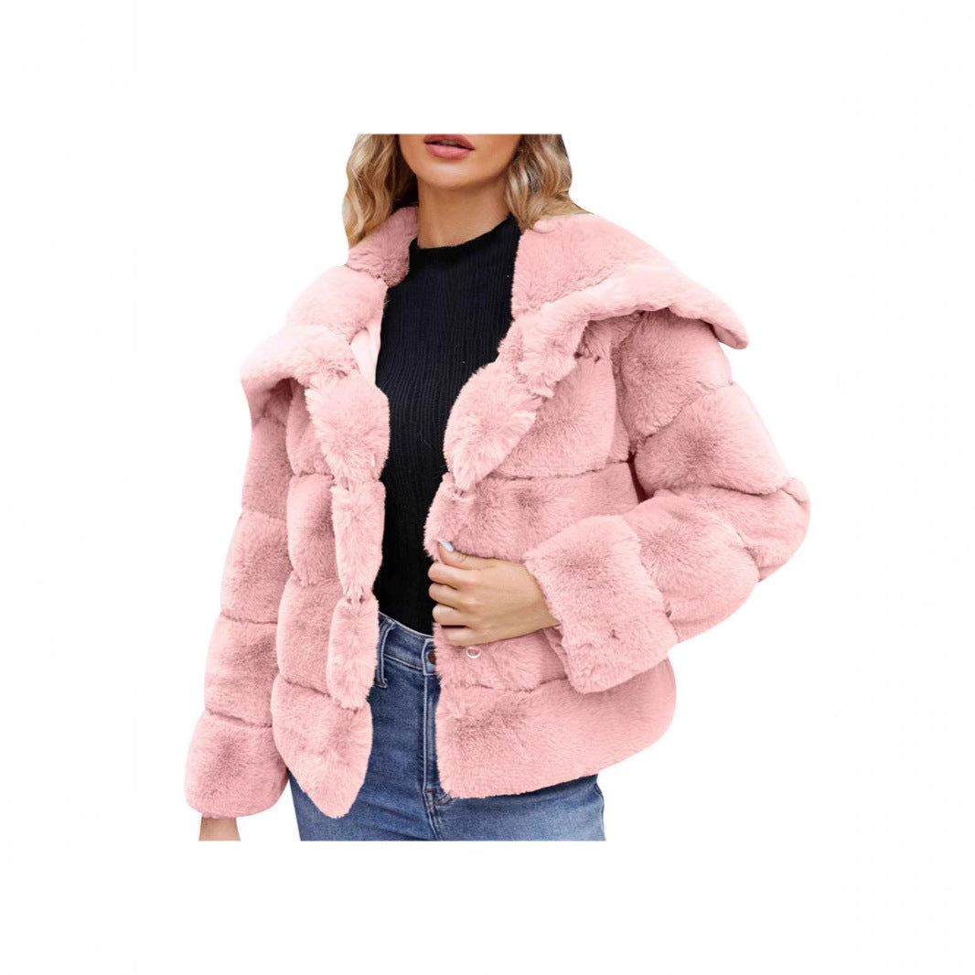 Damen Trendige Puffjacke mit weich gefüttertem Kunstfell Heidi-Mode