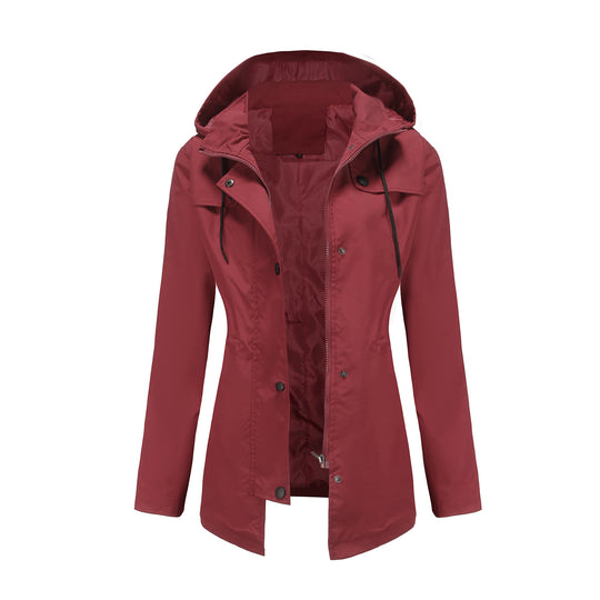 Damen wetterfeste Freizeitjacke mit verstellbarer Kapuze Heidi-Mode