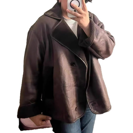 Damen elegante Oversized-Jacke mit weichem Futter und raffinierter Struktur Heidi-Mode