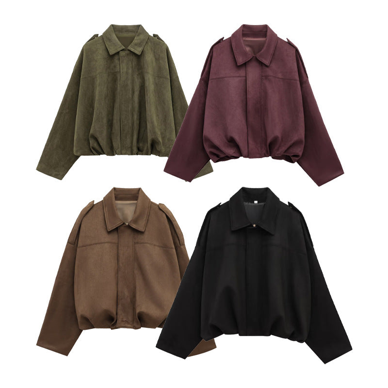 Damen Oversizedjacke aus weichem Textil mit modernem Schnitt Heidi-Mode