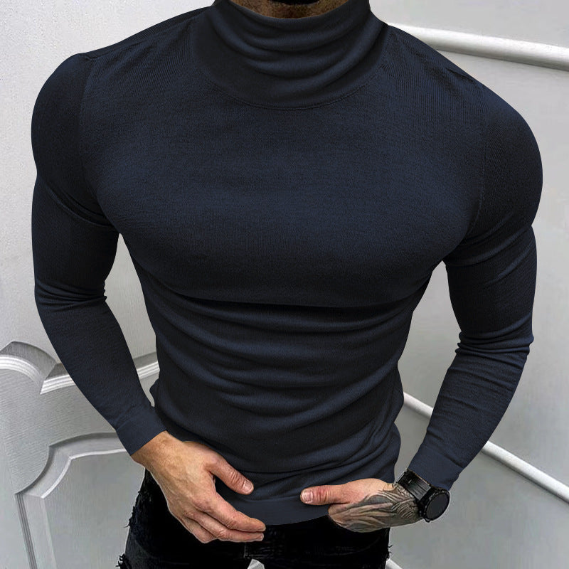 Herren eleganter Rollkragenpullover aus hochwertigem Baumwollmix Heidi-Mode
