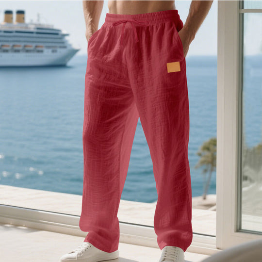 Herren Bequeme und luftige Sommerhose aus leichtem Leinenmaterial Heidi-Mode