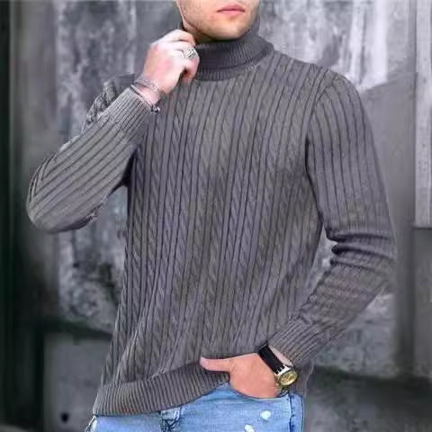 Herren Rollkragenpullover aus komfortabler Strickqualität Heidi-Mode