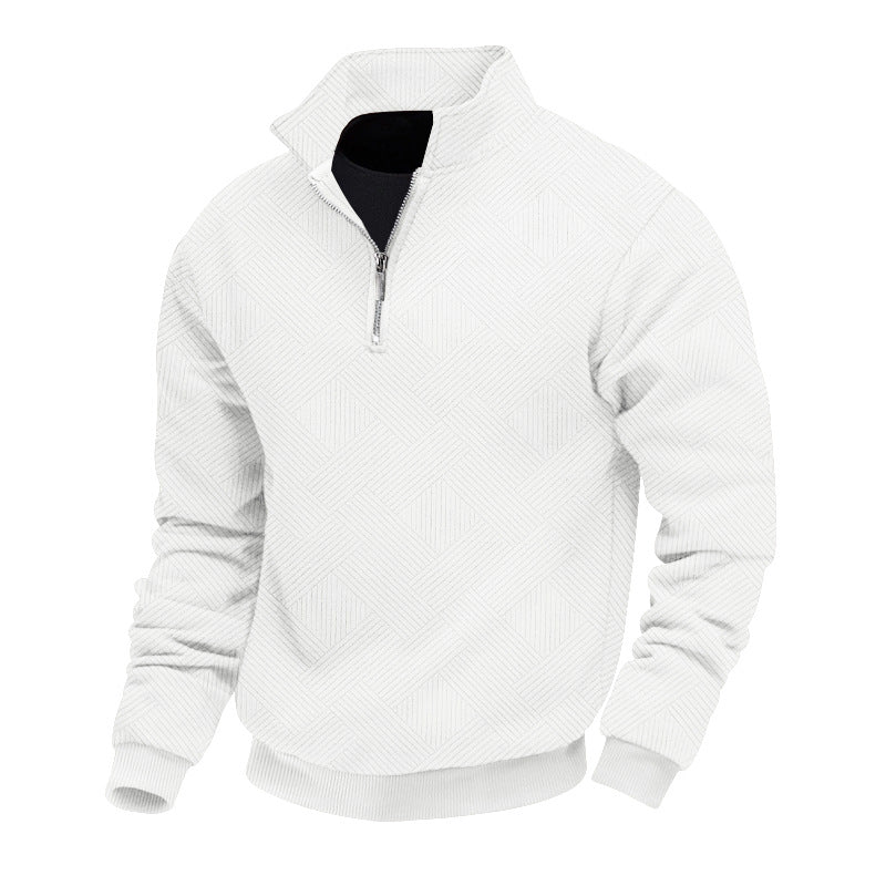 Herren hochwertiger Strickpullover mit Stehkragen und modischem Reißverschluss Heidi-Mode