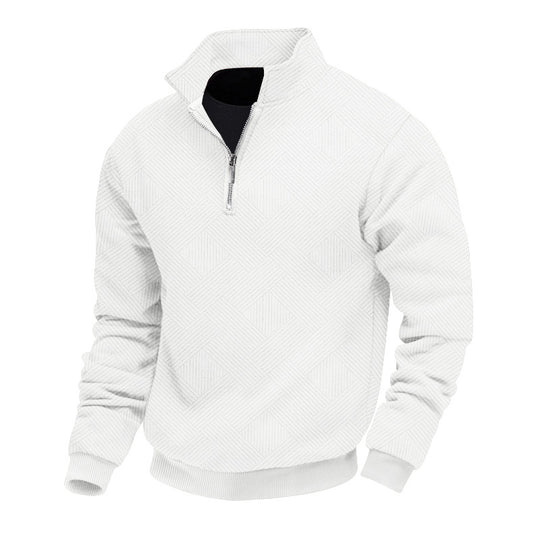 Herren hochwertiger Strickpullover mit Stehkragen und modischem Reißverschluss Heidi-Mode
