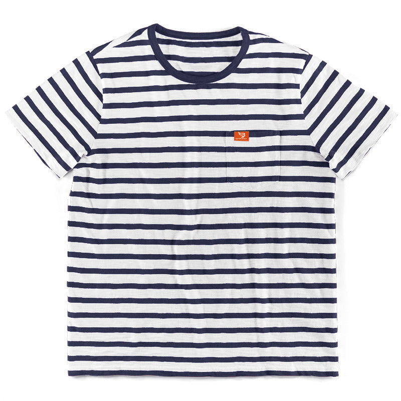 Herren gemustertes T-Shirt mit Brusttasche Heidi-Mode