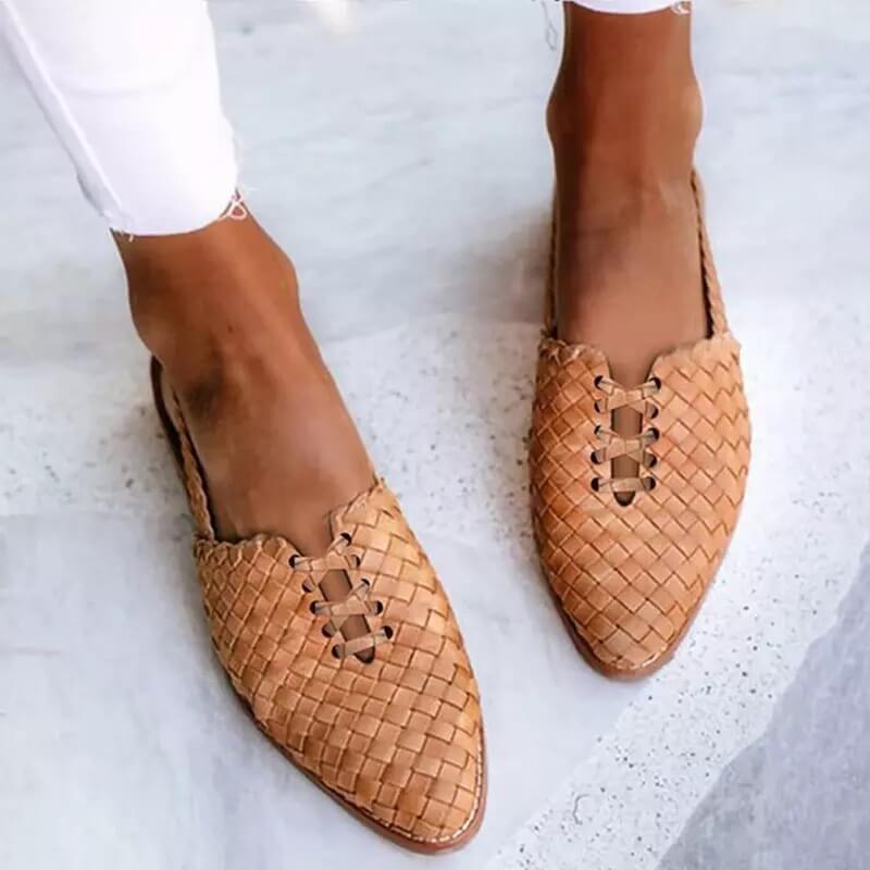 Heidi-Mode | Gewebte Slip-On-Ballerinas