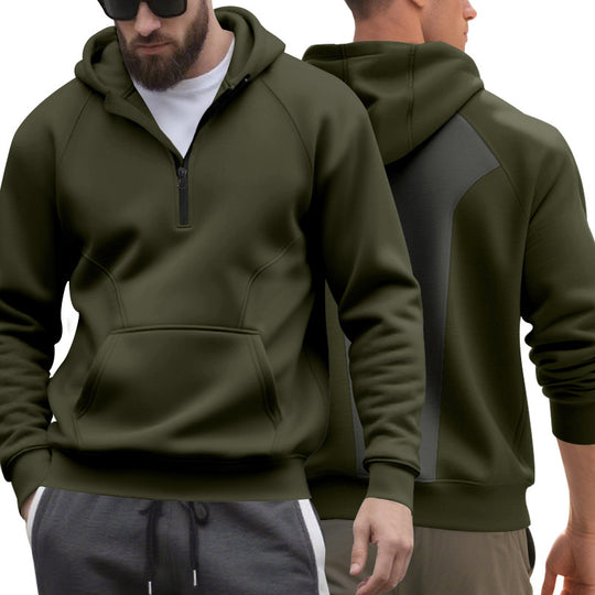 Herren Kapuzensweater mit Reißverschluss und praktischer Kängurutasche Heidi-Mode