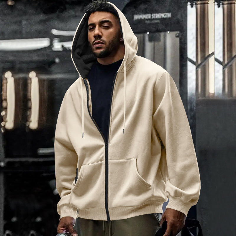 Herren Kapuzenjacke mit leichtem Reißverschluss und praktischen Taschen Heidi-Mode
