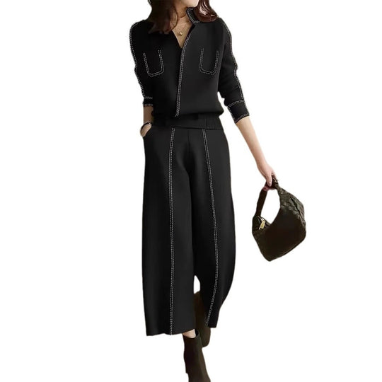 Damen elegante Culotte mit dekorativen Steppnähten Heidi-Mode
