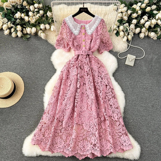Heidi-Mode | Mittel langes Spitzenkleid