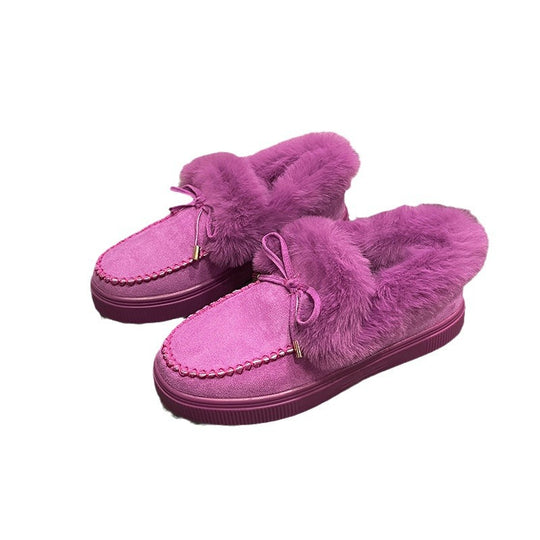 Damen Fleece gefütterte Slipper mit modischem Komfort und rutschfester Sohle Heidi-Mode