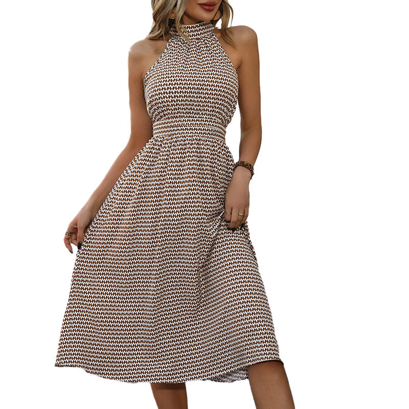 Damen Midikleid mit edel verarbeitetem Hochkragen und elastischer Taille Heidi-Mode