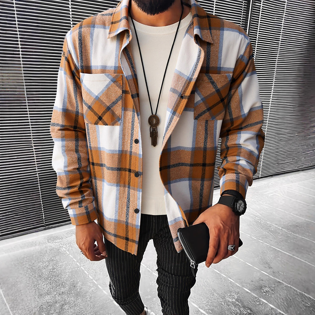 Herren Karierte Flanell Hemdjacke Heidi-Mode