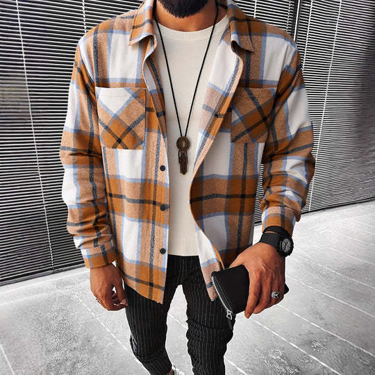 Herren Karierte Flanell Hemdjacke Heidi-Mode