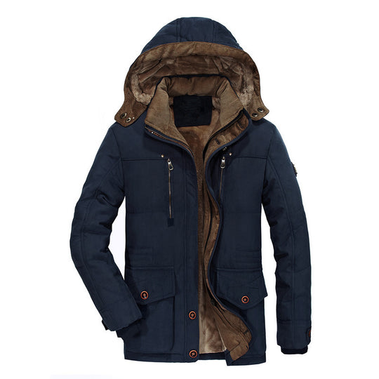 Herren multifunktionale Winterjacke mit gefüttertem Kapuzenkragen Heidi-Mode