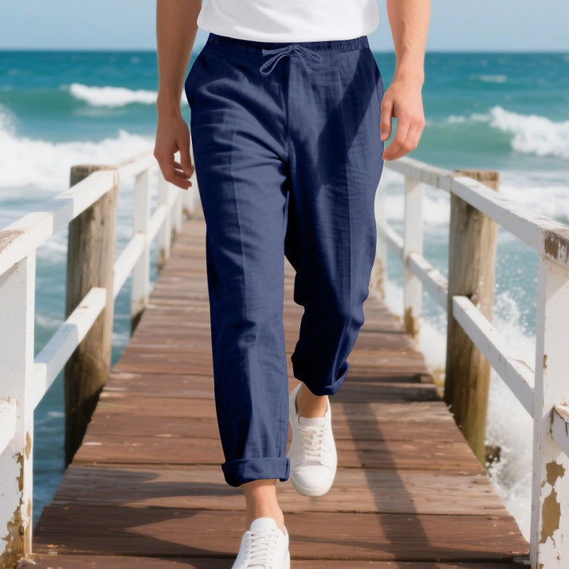Herren Bequeme Strandhose mit verstellbarem Kordelzug Heidi-Mode