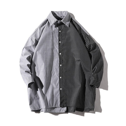 Herren Trendy Hemd mit asymmetrischem Design und urbanem Chic Heidi-Mode