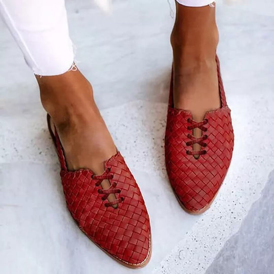 Heidi-Mode | Gewebte Slip-On-Ballerinas