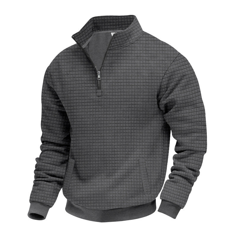 Herren sportlicher Pullover mit halbhoch geschlossenem Kragen Heidi-Mode