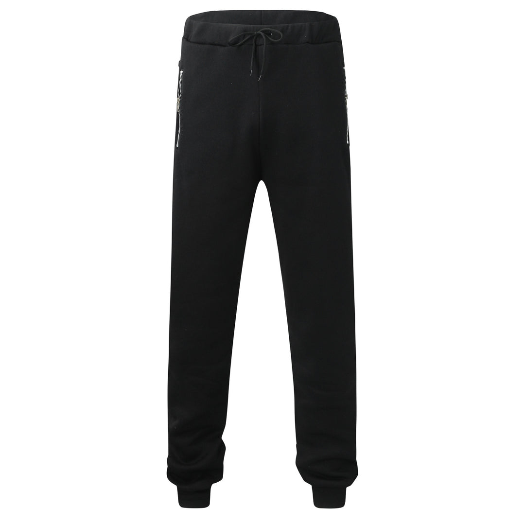 Herren Sportliche Jogginghose mit elastischem Bund und seitlichen Reißverschlusstaschen Heidi-Mode