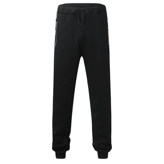 Herren Sportliche Jogginghose mit elastischem Bund und seitlichen Reißverschlusstaschen Heidi-Mode