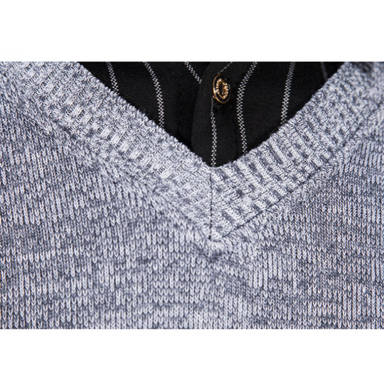 Herren eleganter V-Ausschnitt Pullover Heidi-Mode