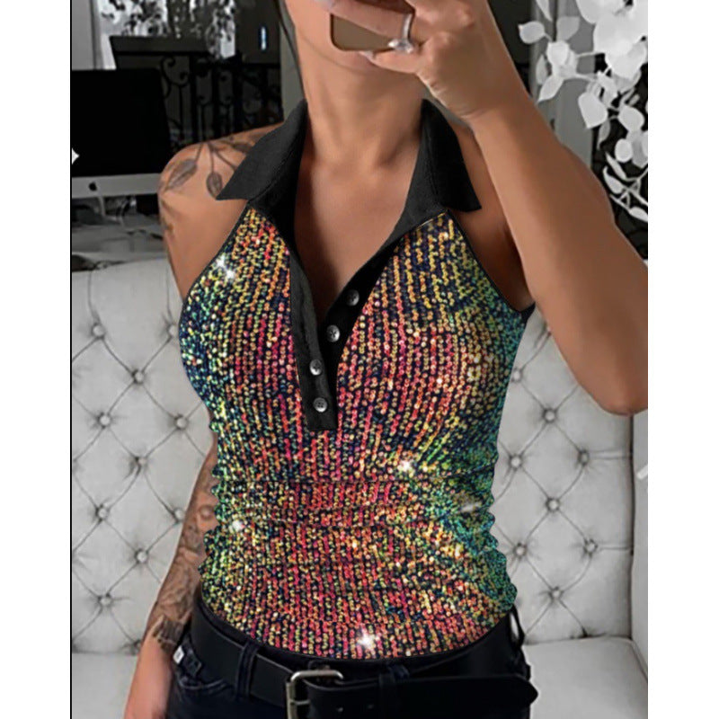 Femme Schimmerndes Tierdruck Polo Top Heidi-Mode