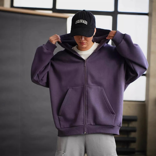 Damen lässiger Kapuzenjacke mit praktischem Reißverschluss und großen Taschen Heidi-Mode