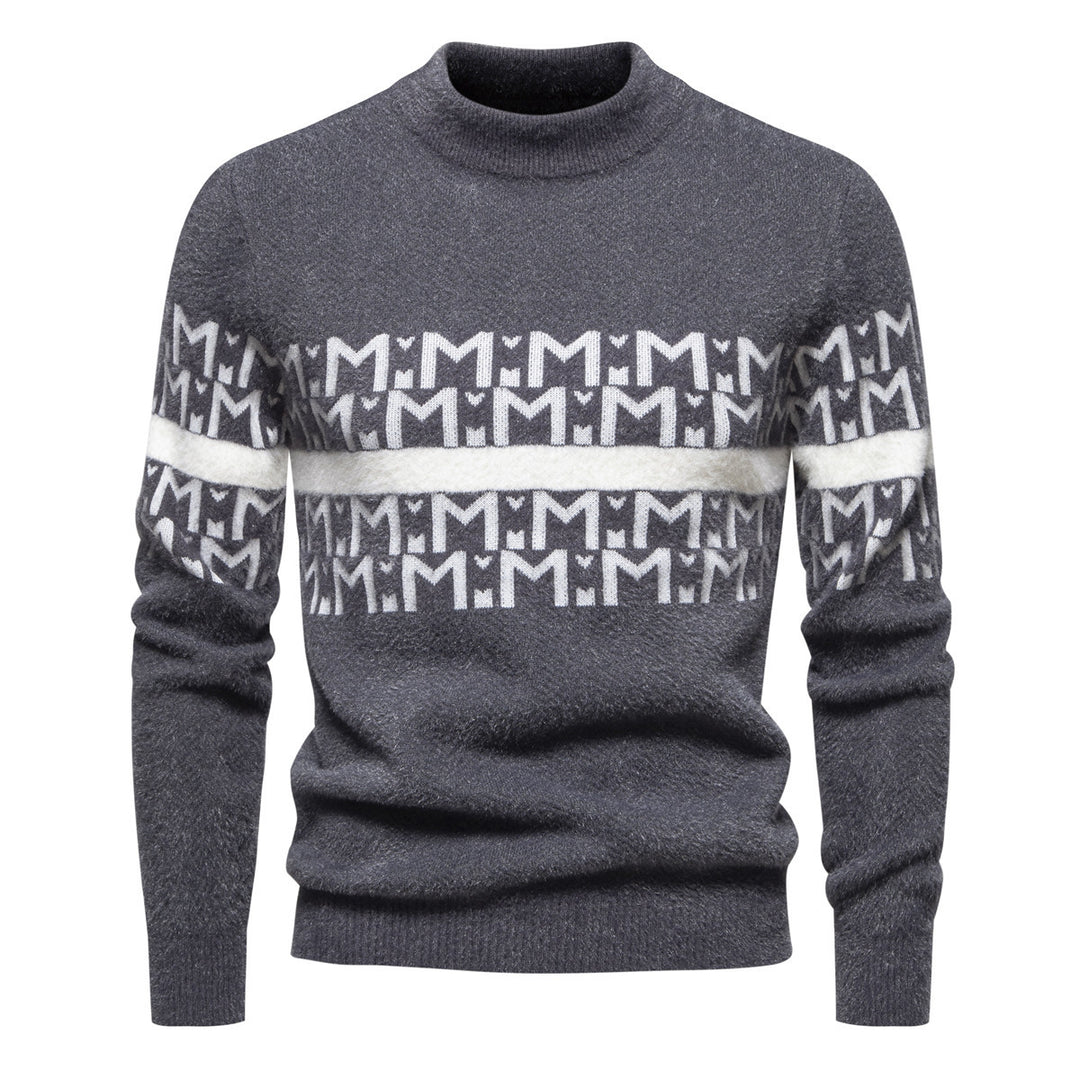 Herren Strukturierter Hochkragen-Pullover Heidi-Mode