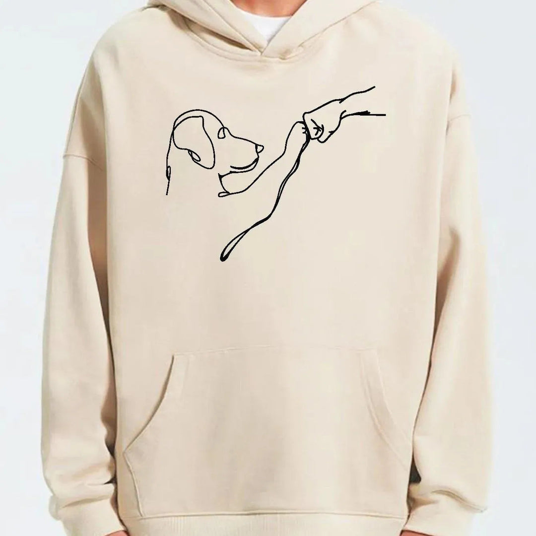 Heidi-Mode | Bedrukte hoodie met hond en man