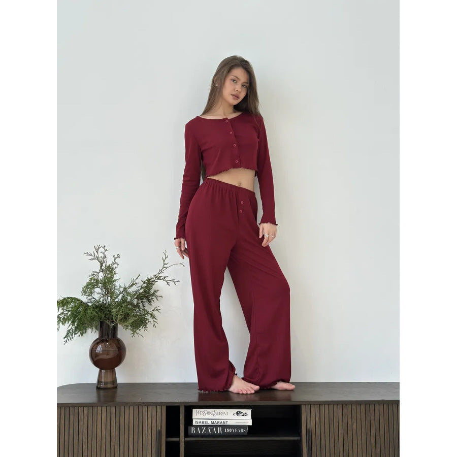 Damen cropped Shirt mit Knopfleiste und wellenförmigem Saum Heidi-Mode