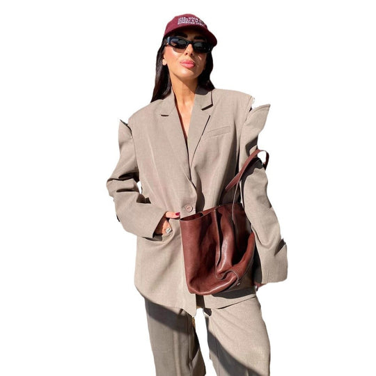 Damen Oversized Blazer mit strukturierten Ärmelpartien Heidi-Mode