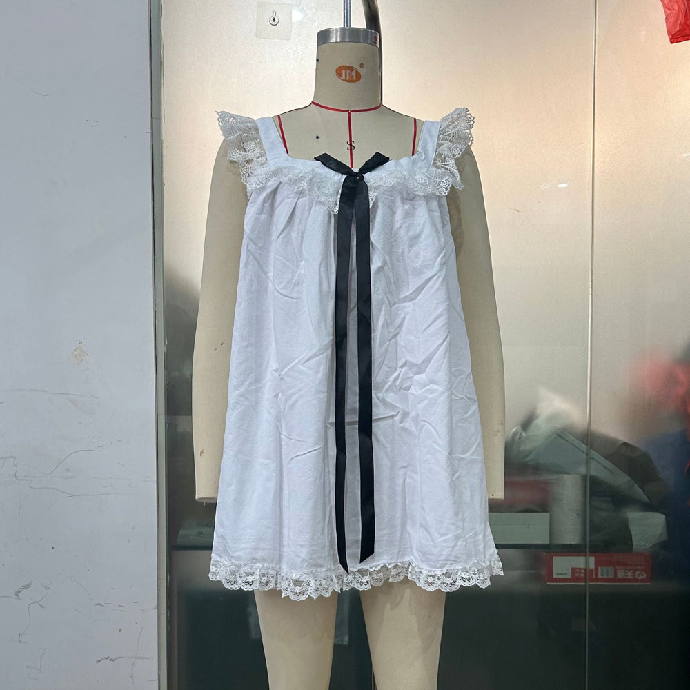 Heidi-Mode | Sexy Sommer Frauen Kleidung Schleife Rücken Lockere Babydoll Kleid