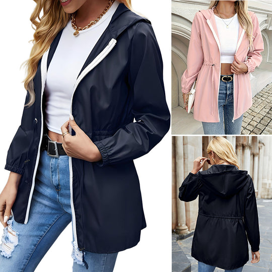 Damen leichte Übergangsjacke mit verstellbarem Tunnelzug Heidi-Mode