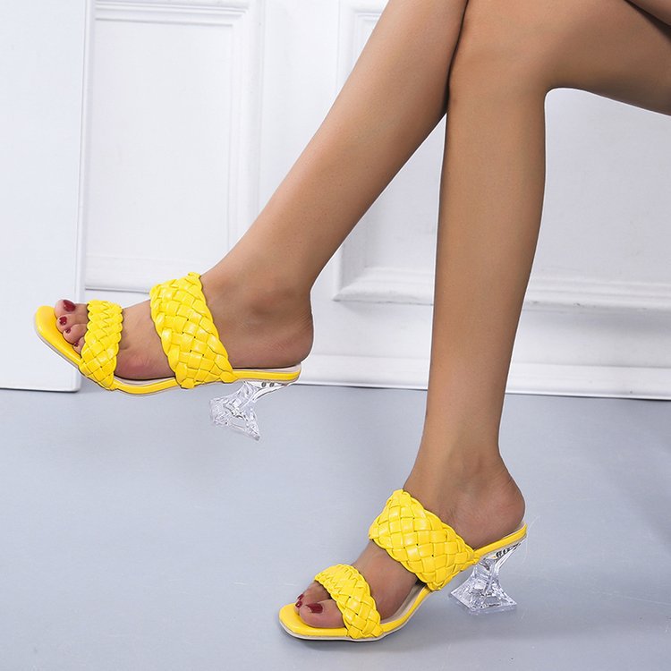 Damen Geflochtene Slide Sandalen mit hochwertigem Fußbett Heidi-Mode