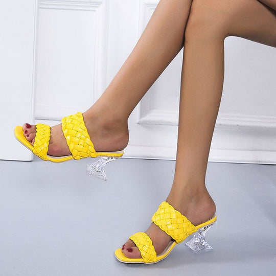 Damen Geflochtene Slide Sandalen mit hochwertigem Fußbett Heidi-Mode