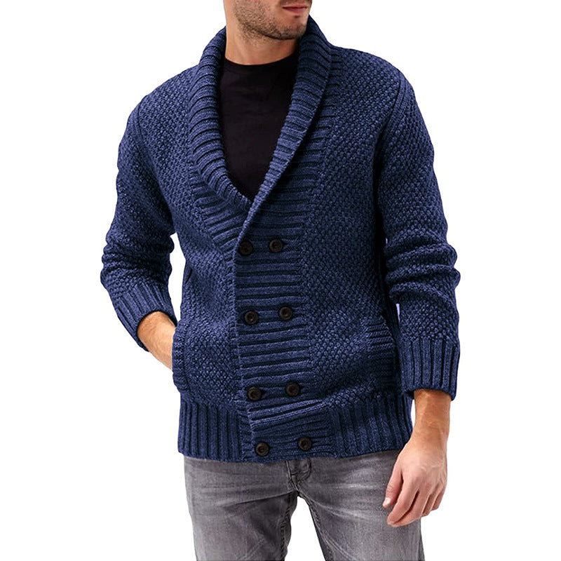 Herren Strickjacke mit doppelter Knopfleiste und modernem Strukturdesign Heidi-Mode